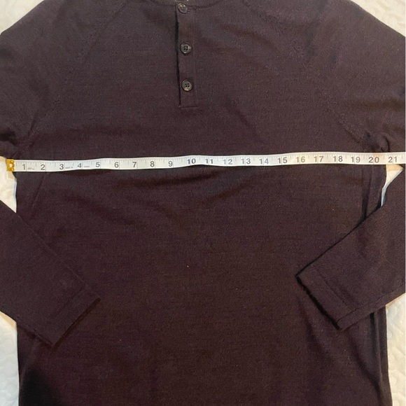 Joseph Abboud Merino Wool Blend Brown Shirt Long Sleeve 1/4 Button Womens Medium - Picture 4 of 8